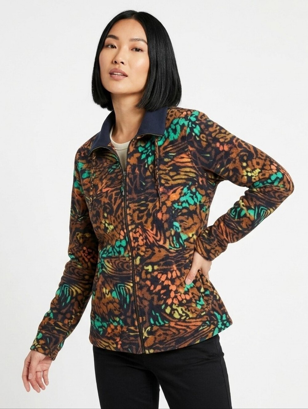 Chico's Zenergy Multicolor Animal Print Jacket